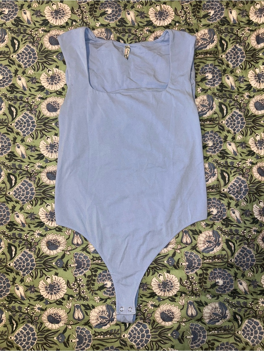 Free People Powder Blue Square Neck Bodysuit Intimately